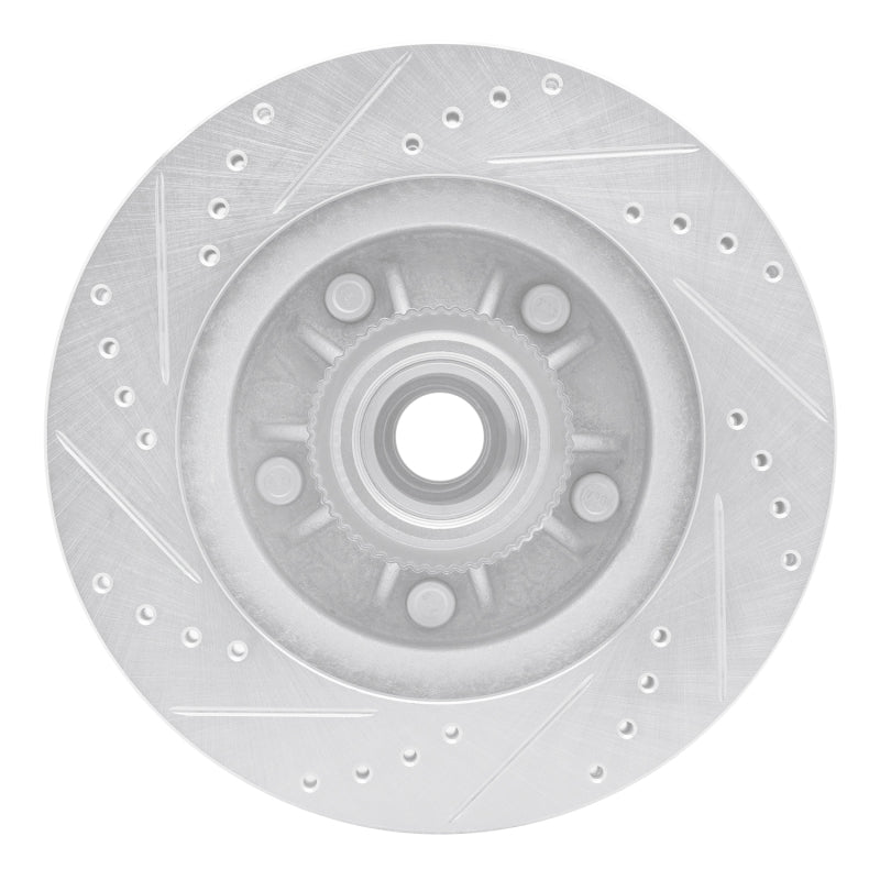 R1 Concepts R1 97-99 Ford F-150 RWD Front Right Drilled & Slotted Silver Brake Rotor