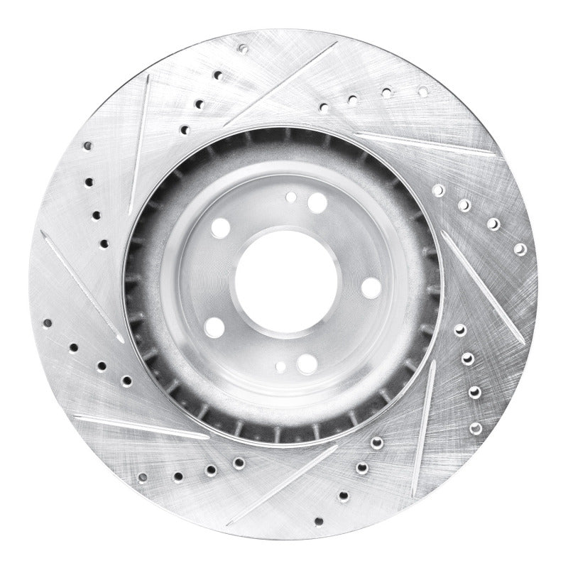 R1 Concepts R1 19-22 Hyundai Veloster N Front Right Drilled & Slotted Silver Brake Rotor