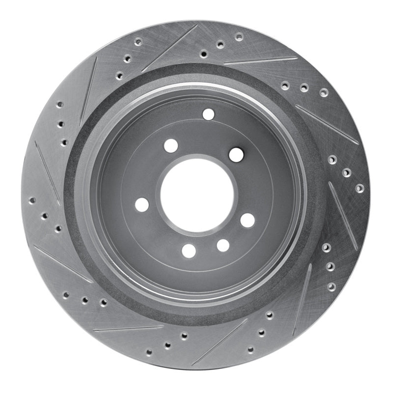 R1 Concepts R1 05-16 Land Rover LR4 Rear Right Drilled & Slotted Silver Brake Rotor