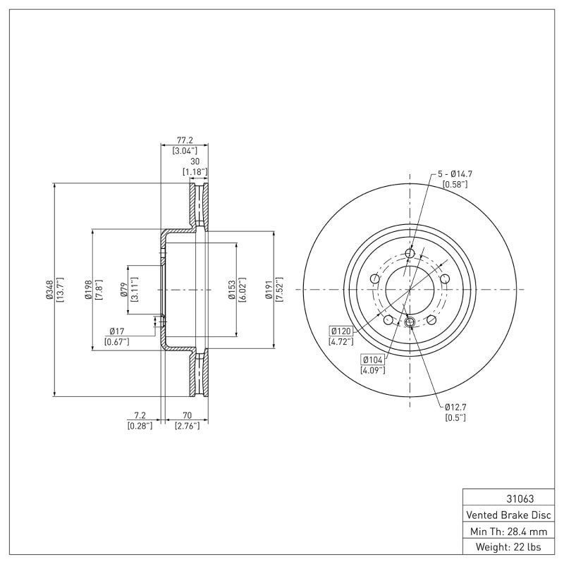 DFC 04-10 BMW 650I CONVERTIBLE Front Brake Rotor