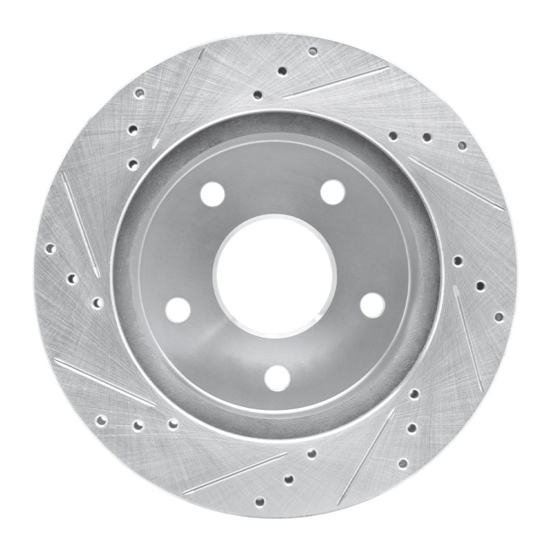R1 Concepts R1 00-01 Dodge Ram 1500 Pickup Front Right Drilled & Slotted Silver Brake Rotor