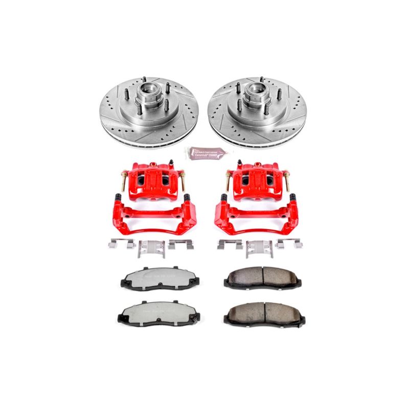 PowerStop Power Stop 97-00 Ford F-150 Front Z36 Truck & Tow Kit w/Cals