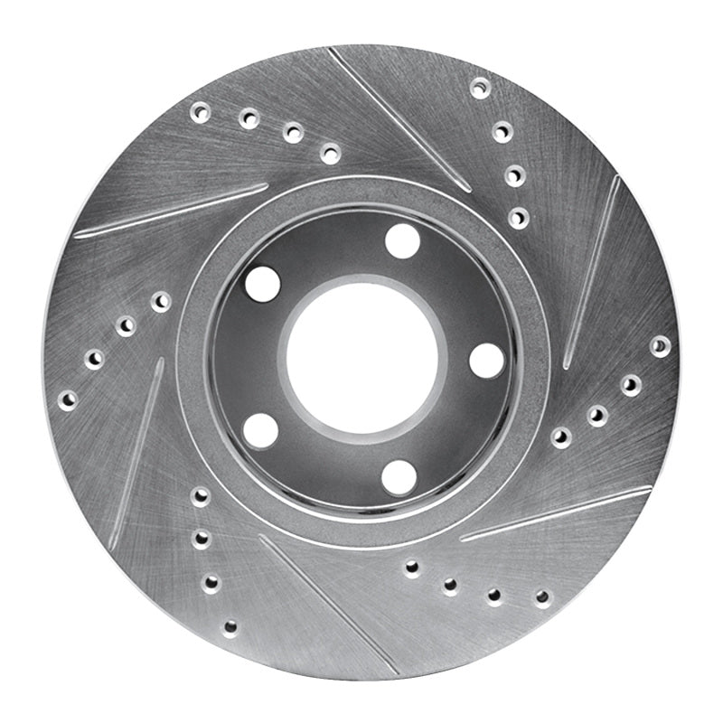 R1 Concepts R1 85-91 Audi 5000S Quattro Front Left Drilled & Slotted Silver Brake Rotor