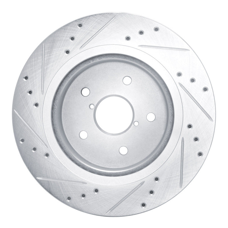 R1 Concepts R1 2015-2025 Subaru WRX Rear Right Drilled & Slotted Silver Brake Rotor