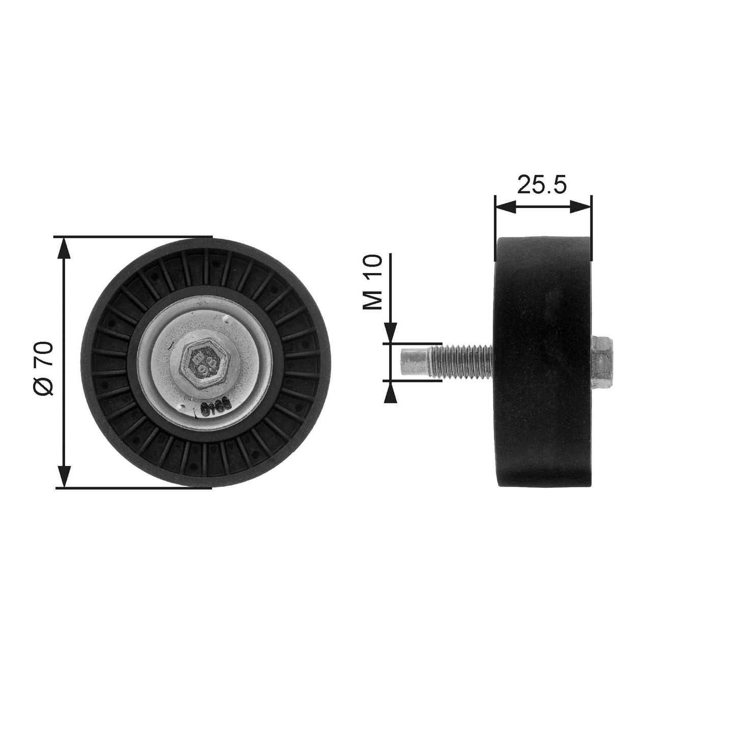GATES GATT36199 V-Ribbed Belt Deflection/Guide Pulley