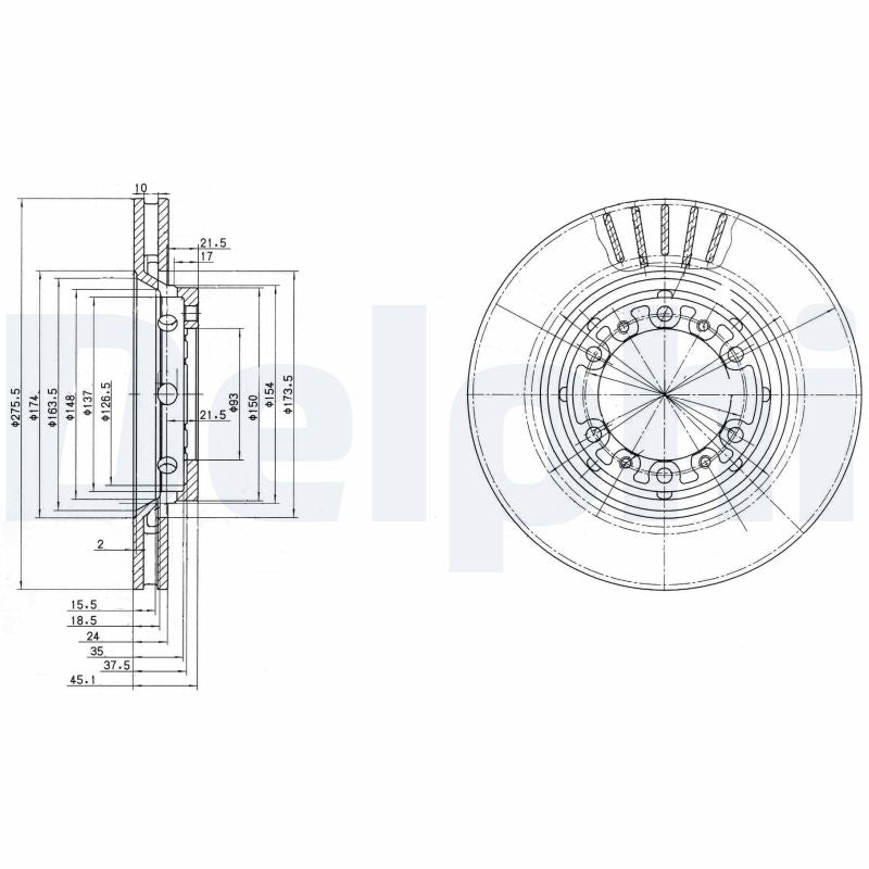 DELPHI BG3115 Brake Disc .