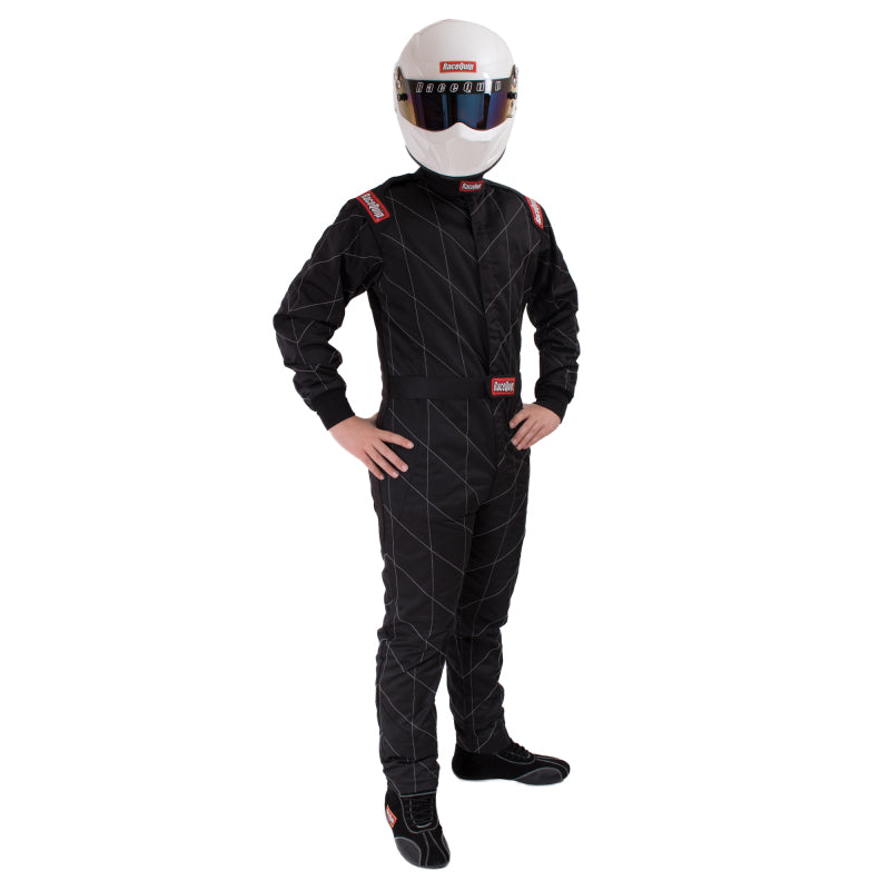 RaceQuip Black Chevron-5 Suit SFI-5 - M Tall