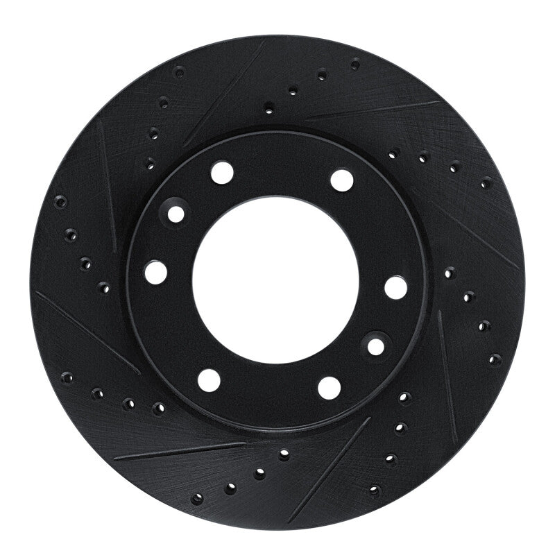 R1 Concepts R1 06-14 Hyundai Entourage Front Left Drilled & Slotted Black Brake Rotor