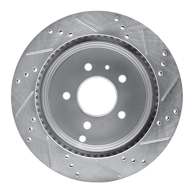 R1 Concepts R1 07-15 Chevrolet CAPTIVA Rear Left Drilled & Slotted Silver Brake Rotor