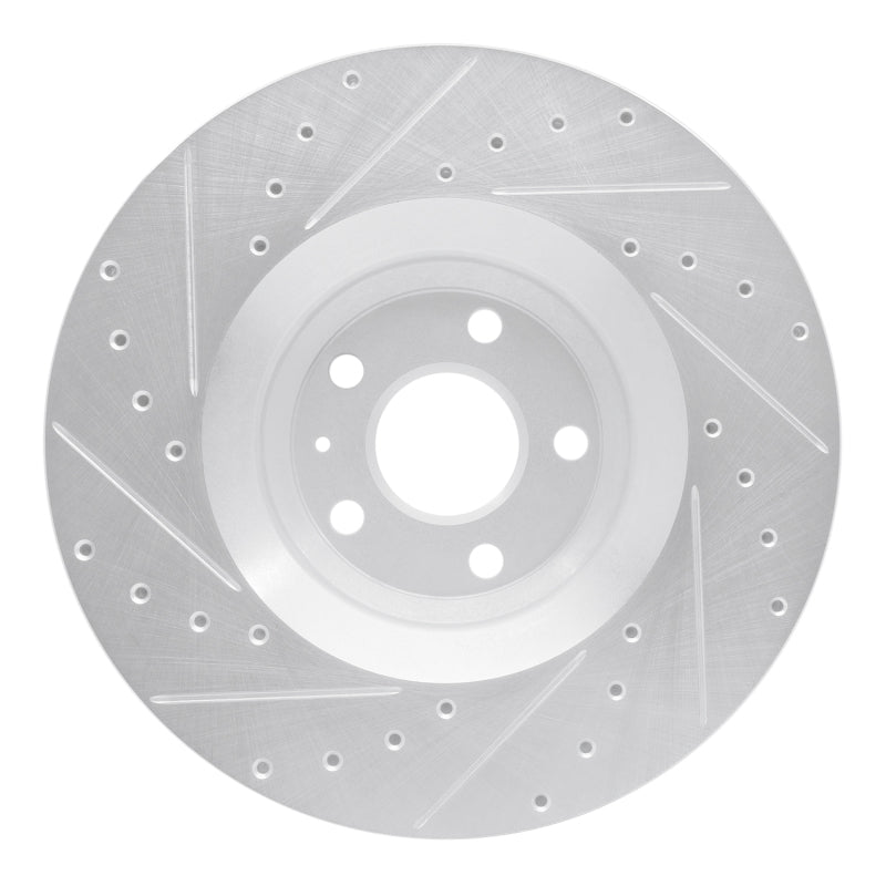R1 Concepts R1 08-11 Audi TT Quattro Front Right Drilled & Slotted Silver Brake Rotor