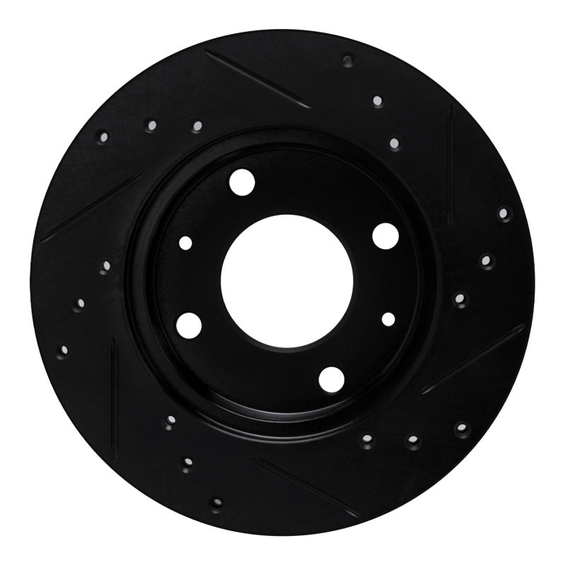 R1 Concepts R1 89-98 Hyundai Sonata Front Left Drilled & Slotted Black Brake Rotor