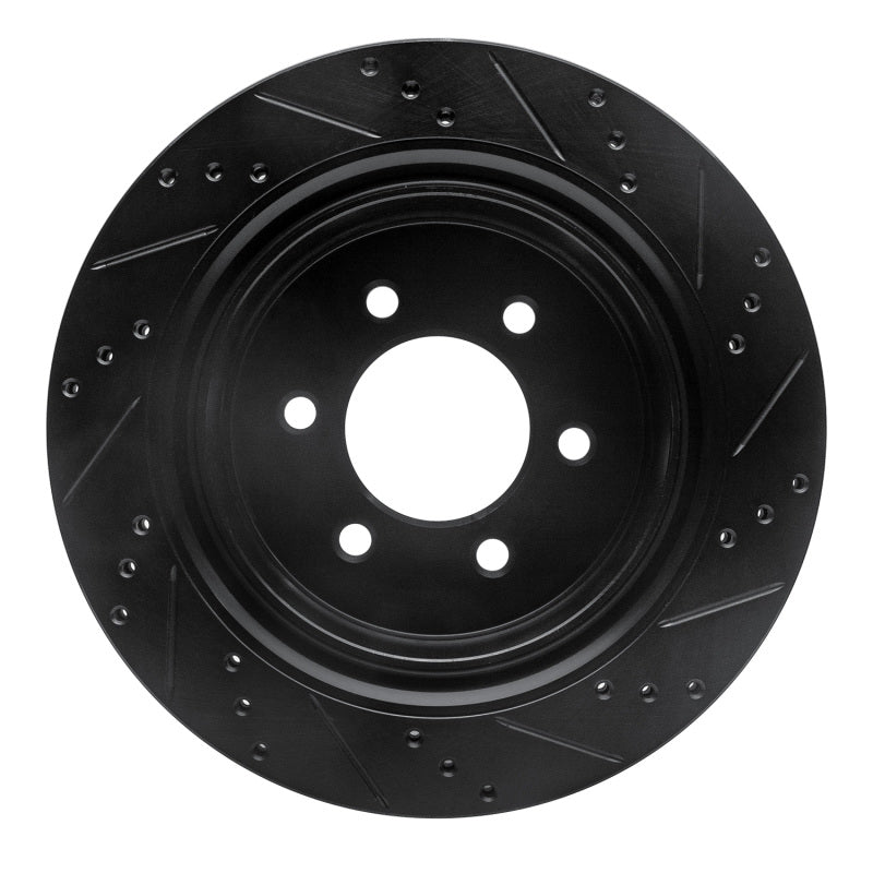 R1 Concepts R1 12-20 Ford F-150 4WD Rear Left Drilled & Slotted Black Brake Rotor