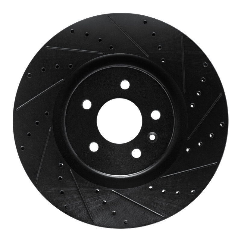 R1 Concepts R1 16-20 Buick Regal Sportback Front Right Drilled & Slotted Black Brake Rotor