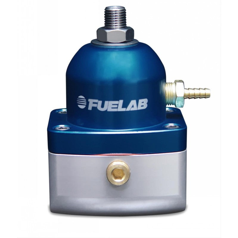 FUELAB 53502-3-T MINI FUEL PRESSURE REGULATOR TBI (10-25 PSI, 6AN-IN, 6AN-OUT) BLUE