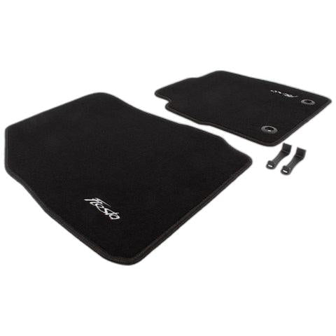 GENUINE FORD 1553624 FIESTA VELOUR FLOOR MATS, FRONT, WITH LOGO, 2008 - 2011
