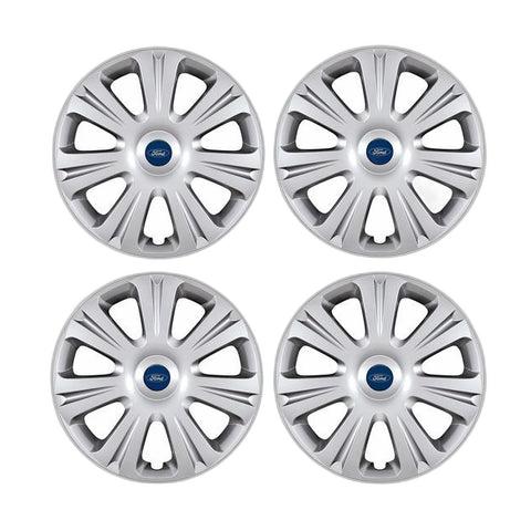 GENUINE FORD 1704581 SET OF 4 SILVER WHEEL COVER TRIMS, FITS 16" STEEL WHEELS