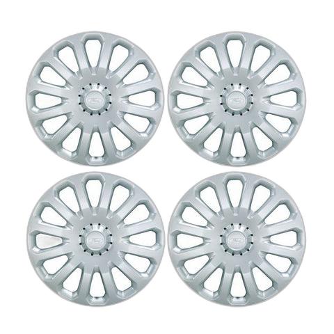 GENUINE FORD 1789720 SET OF 4 WHEEL COVER TRIMS, SILVER, FITS 15" STEEL WHEELS