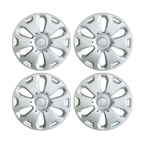 GENUINE FORD 1813325 FIESTA & KA SET OF 4 WHEEL COVER TRIMS, SILVER, FITS 14" STEEL WHEELS