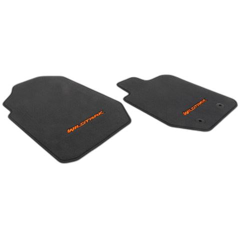 GENUINE FORD 1901692 RANGER VELOUR FLOOR MATS FRONT, BLACK WITH WILDRACK LOGO, 2012 - ONWARDS