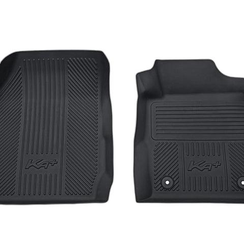 GENUINE FORD 2196334 KA+ RUBBER FLOOR MATS TRAY STYLE WITH RAISED EDGES, FRONT, BLACK