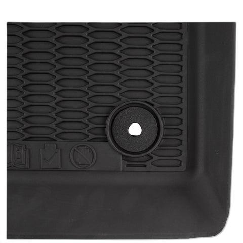 GENUINE FORD 2203066 MUSTANG FRONT & REAR RUBBER FLOOR MATS, BLACK WITH LOGO, 2015 - 2018