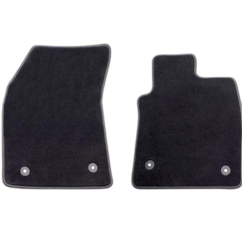 GENUINE FORD 2399653 FOCUS PREMIUM VELOURS FLOOR MATS FRONT, BLACK WITH GREY STITCHING