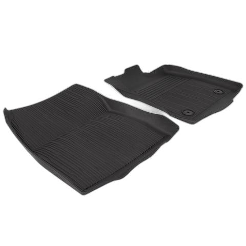 GENUINE FORD 2439076 FIESTA AND PUMA RUBBER FLOOR MATS TRAY STYLE WITH RAISED EDGES, FRONT, BLACK, WITHOUT LOGO, 2017 ONWARD