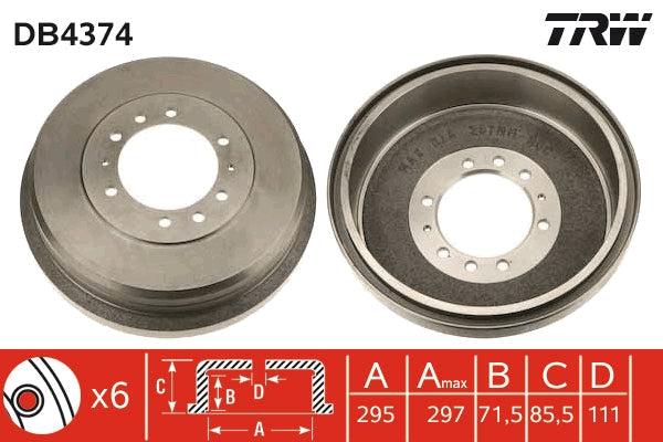 TRW MOTO DB4374 Brake Drum