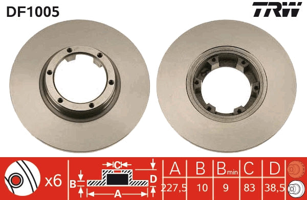 TRW MOTO DF1005 Brake Disc