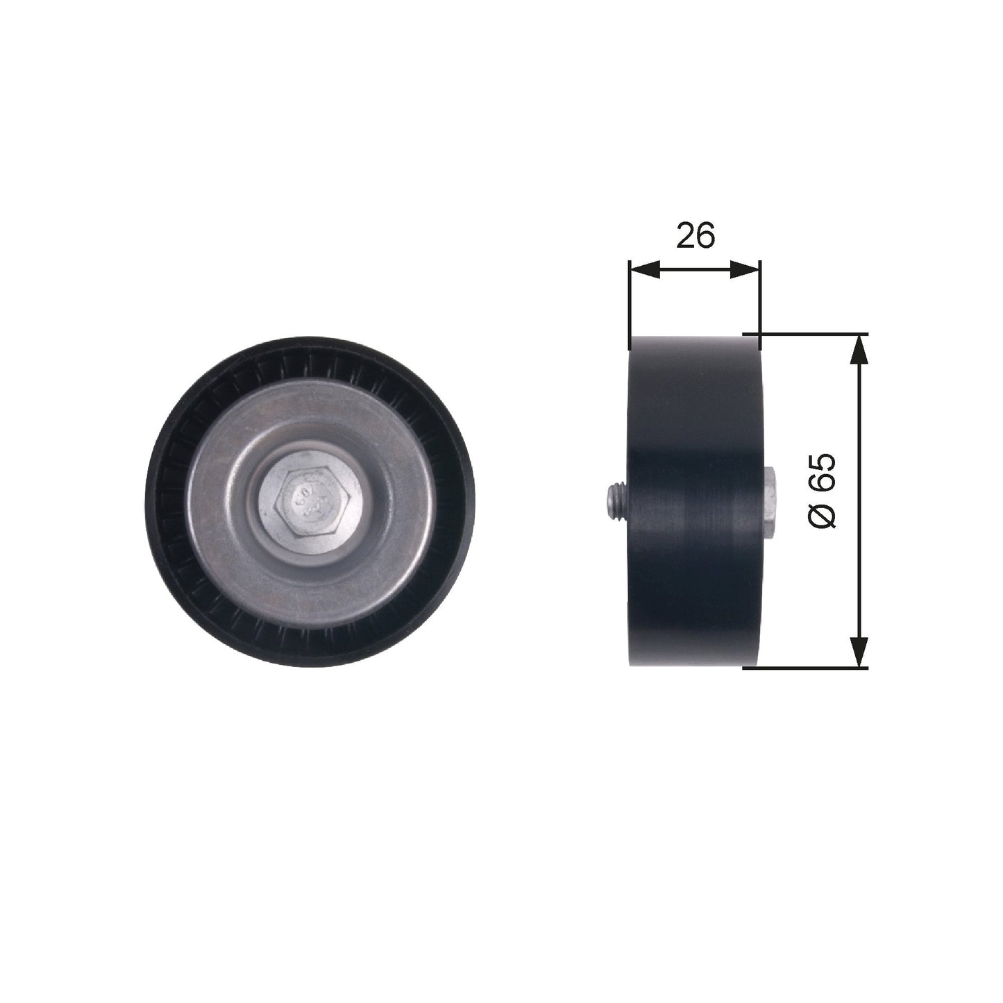 GATES GATT36414 V-Ribbed Belt Deflection/Guide Pulley