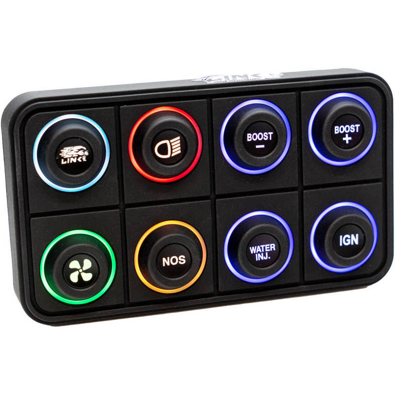 LINK ECU 101-0237 8 KEY (2X4) CAN KEYPAD WITH INTERCHANGEABLE 15MM INSERTS (SOLD SEPARATELY)