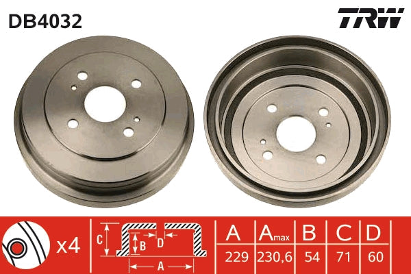 TRW MOTO DB4032 Brake Drum