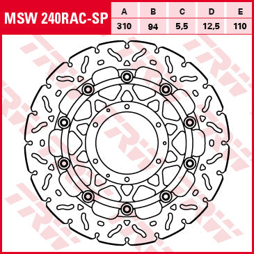 TRW MOTO MSW240RAC-SP Brake Disc