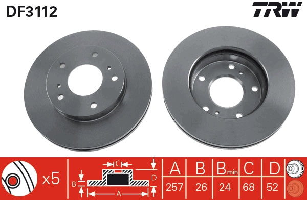 TRW MOTO DF3112 Brake Disc