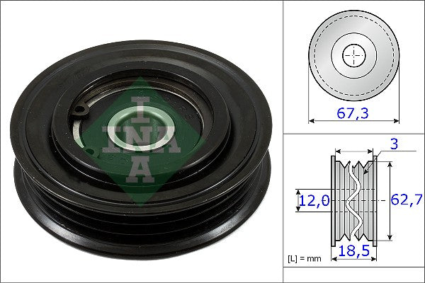 INA 531086110 V-Ribbed Belt Deflection/Guide Pulley