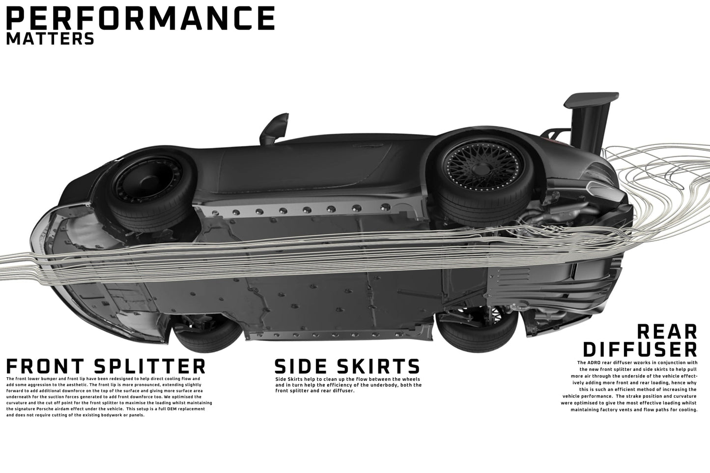 Adro A23A10-1201 Porsche 992.1 GT3 Pre-Preg Carbon Fibre Front Splitter