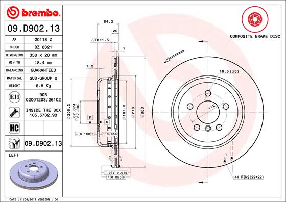 HERTH+BUSS JAKOPARTS J3288010 Disc Brake Caliper Repair Kit