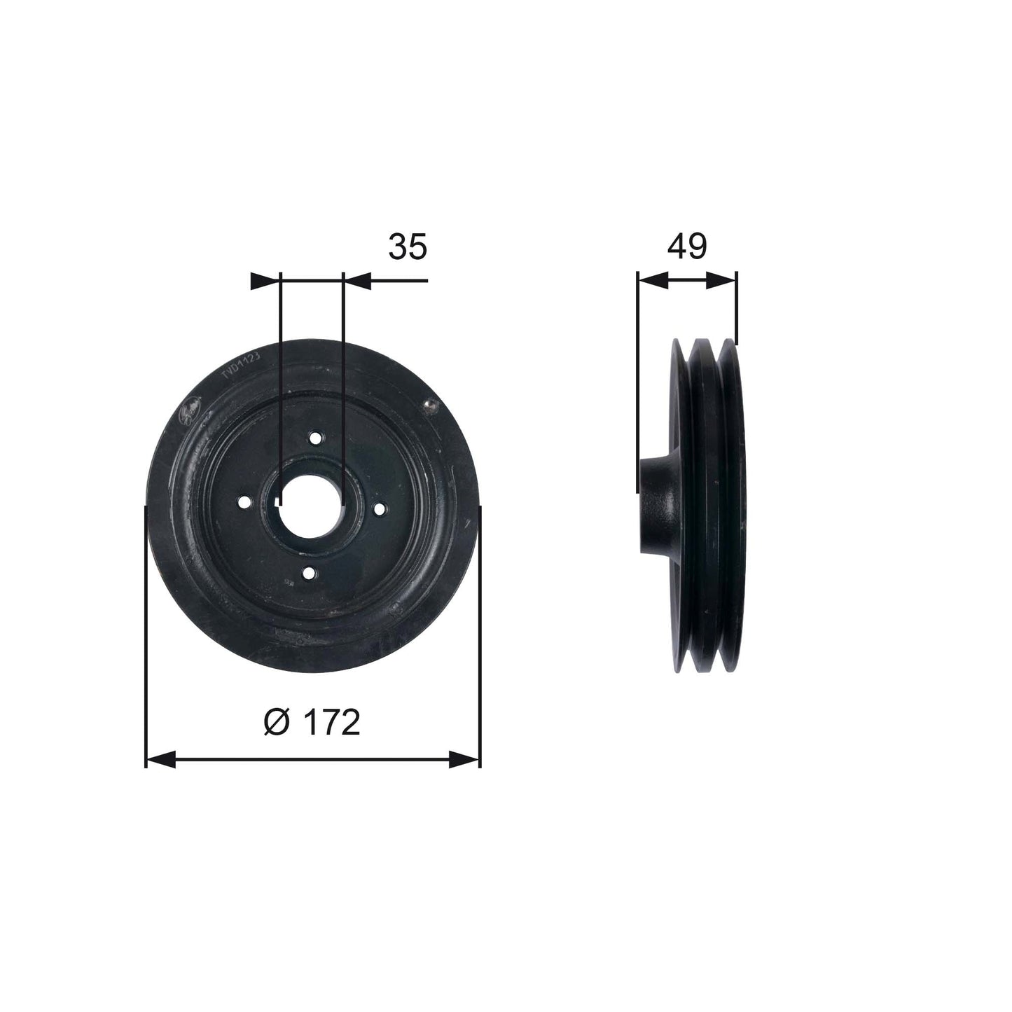 GATES GATTVD1123 Crankshaft Belt Pulley