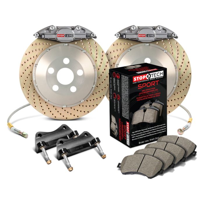 StopTech 83.135.002G.R4 Trophy Sport Big Brake Kit - Rear - 345x28mm Drilled & Zinc Coated - STR-22 Anodized