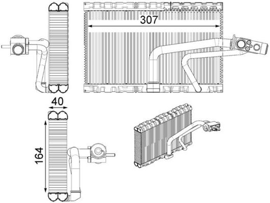 Mahle AE114000P - Evaporator, air conditioning
