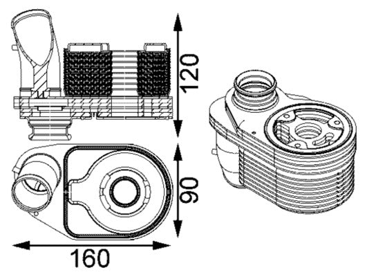 Mahle CLC203000S - Oil Cooler, engine oil