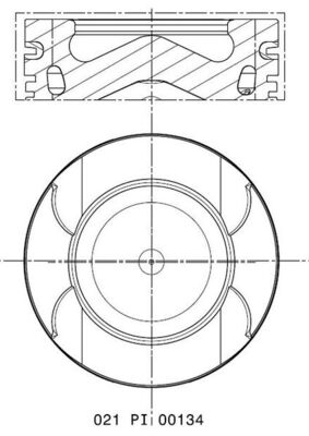 Mahle 021PI00134000 - Piston with rings and pin