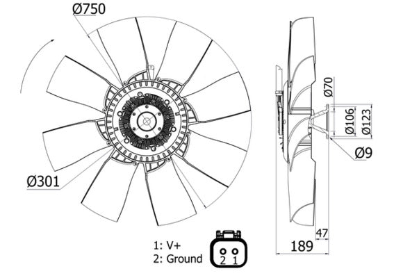 Mahle CFF421000S - Fan, engine cooling