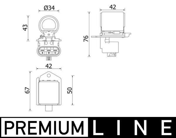 Mahle CFR2000P - Series Resistor, electric motor (radiator fan)