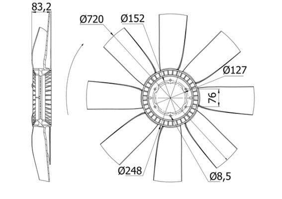 Mahle CFW12000S - Fan Wheel, engine cooling