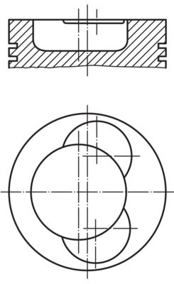 Mahle 0045001 - Piston with rings and pin