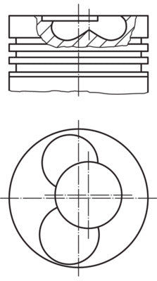 Mahle 0378800 - Piston with rings and pin