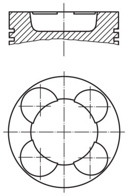 Mahle 0035412 - Piston with rings and pin