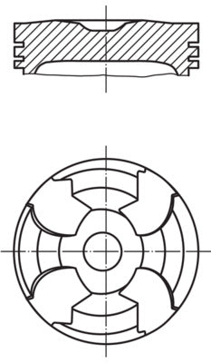 Mahle 0010201 - Piston with rings and pin