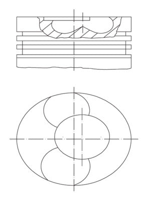 Mahle 2283100 - Piston with rings and pin